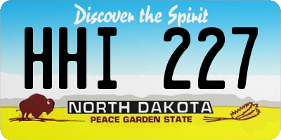 ND license plate HHI227