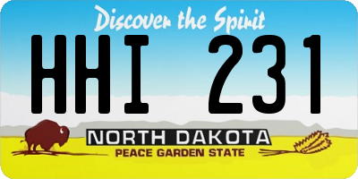 ND license plate HHI231