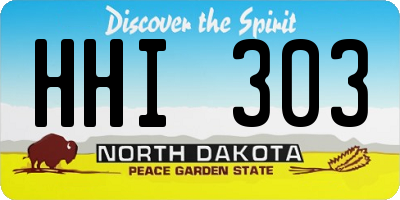 ND license plate HHI303