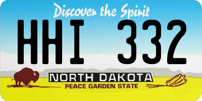 ND license plate HHI332