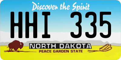 ND license plate HHI335