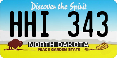 ND license plate HHI343