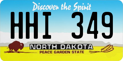 ND license plate HHI349