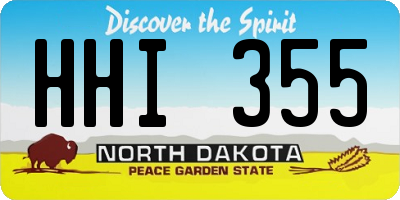 ND license plate HHI355