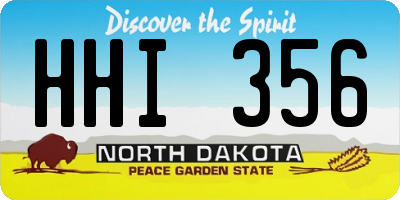 ND license plate HHI356