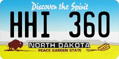 ND license plate HHI360