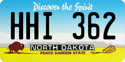 ND license plate HHI362