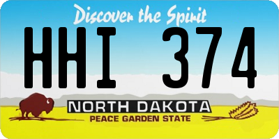 ND license plate HHI374