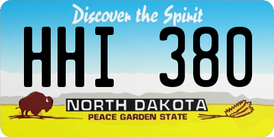 ND license plate HHI380