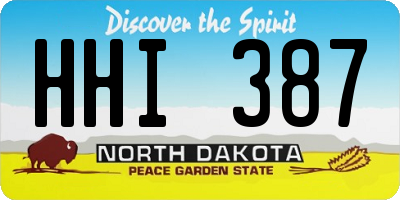 ND license plate HHI387