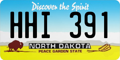 ND license plate HHI391
