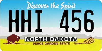 ND license plate HHI456