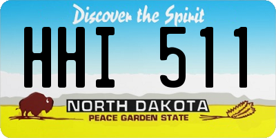 ND license plate HHI511