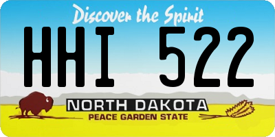 ND license plate HHI522