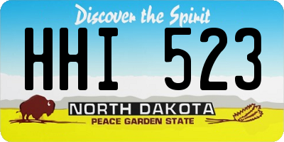 ND license plate HHI523
