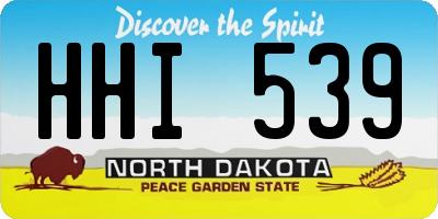 ND license plate HHI539