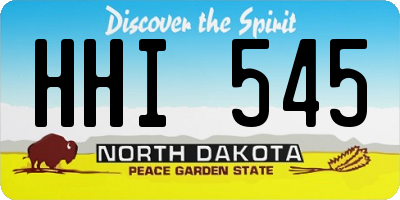 ND license plate HHI545
