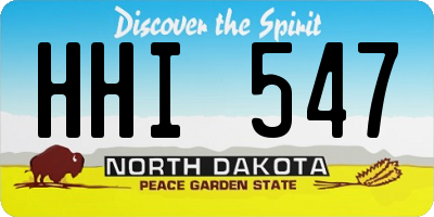 ND license plate HHI547