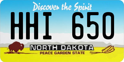 ND license plate HHI650