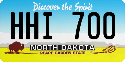 ND license plate HHI700