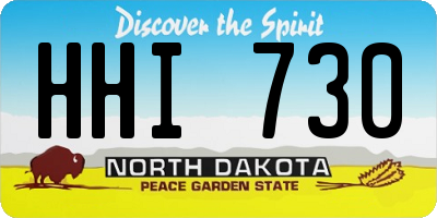 ND license plate HHI730