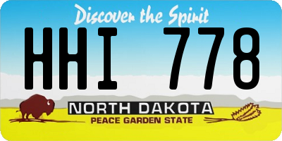ND license plate HHI778