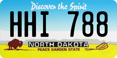 ND license plate HHI788