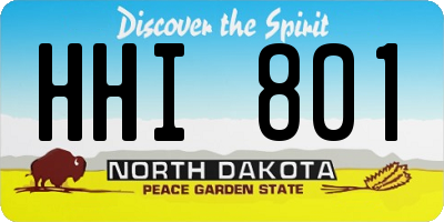 ND license plate HHI801