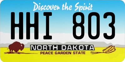 ND license plate HHI803