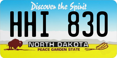 ND license plate HHI830