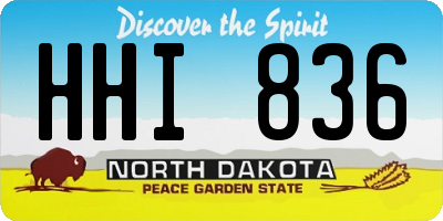 ND license plate HHI836