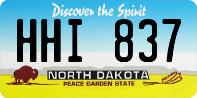 ND license plate HHI837