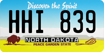 ND license plate HHI839
