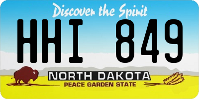 ND license plate HHI849