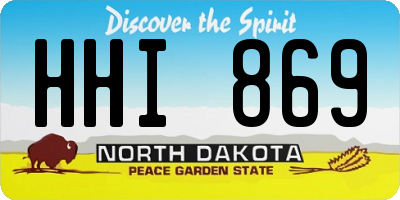 ND license plate HHI869