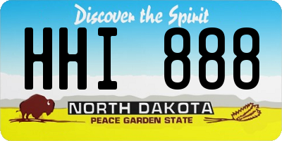 ND license plate HHI888