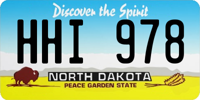 ND license plate HHI978
