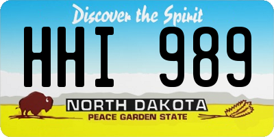 ND license plate HHI989