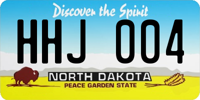 ND license plate HHJ004