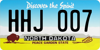 ND license plate HHJ007