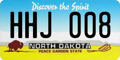 ND license plate HHJ008