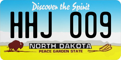ND license plate HHJ009