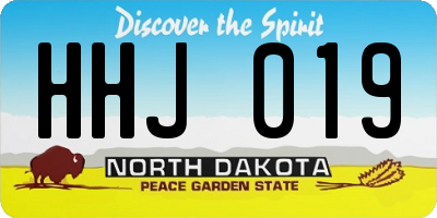 ND license plate HHJ019