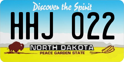 ND license plate HHJ022
