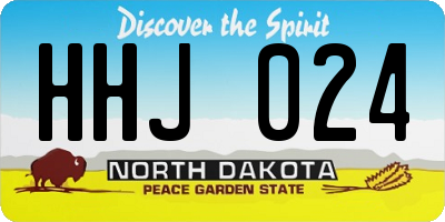 ND license plate HHJ024