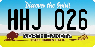 ND license plate HHJ026