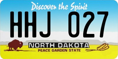 ND license plate HHJ027
