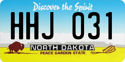 ND license plate HHJ031