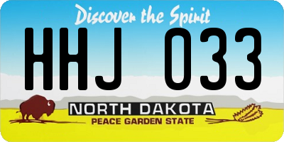 ND license plate HHJ033