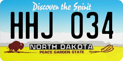 ND license plate HHJ034